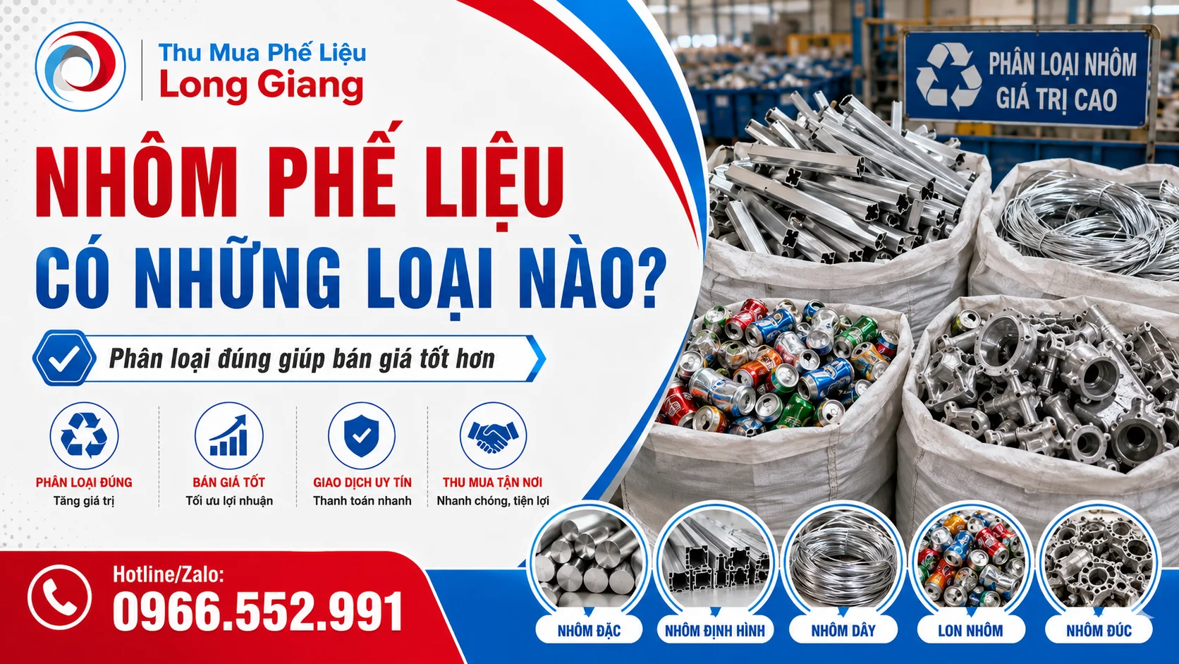 các loại nhôm phế liệu