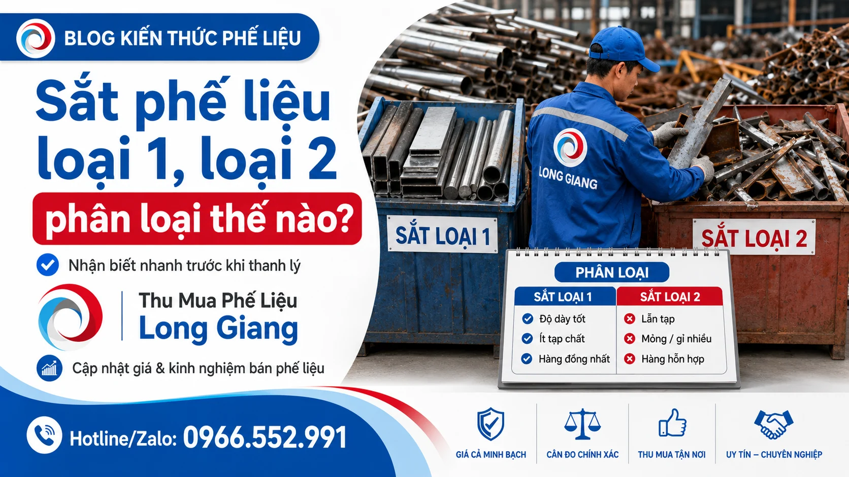 sắt phế liệu loại 1, loại 2