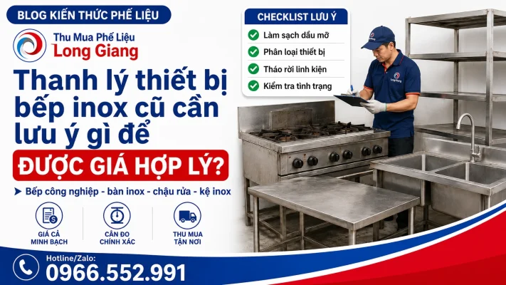 thanh lý thiết bị bếp inox cũ