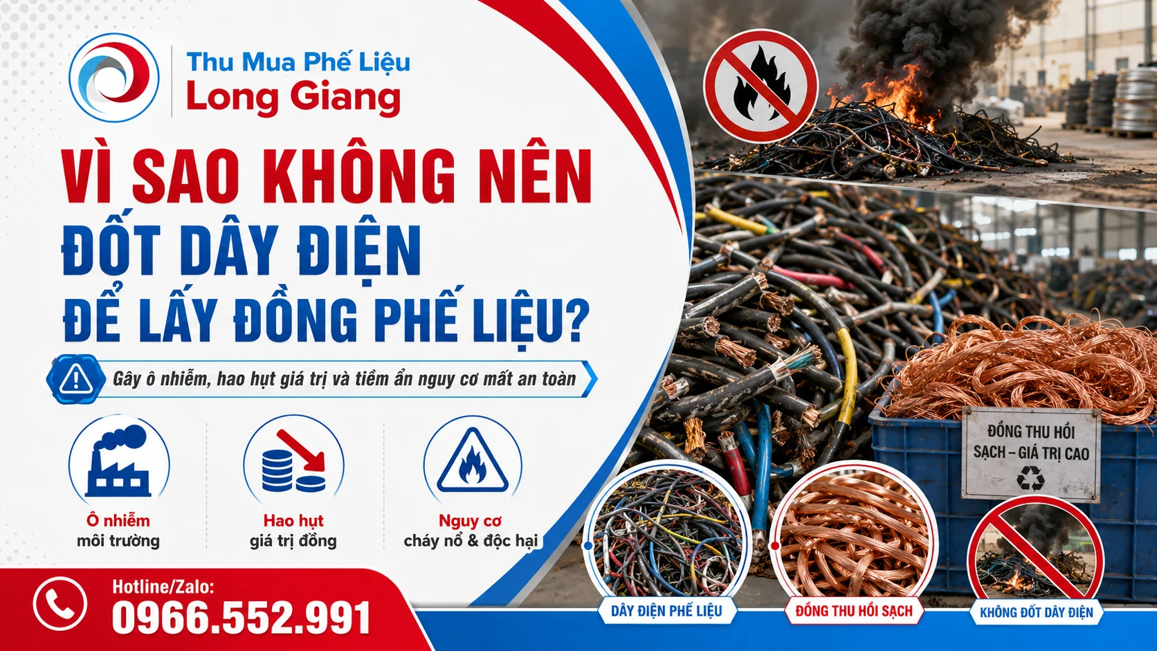 đốt dây điện lấy đồng phế liệu