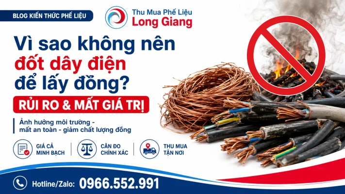 đốt dây điện lấy đồng phế liệu