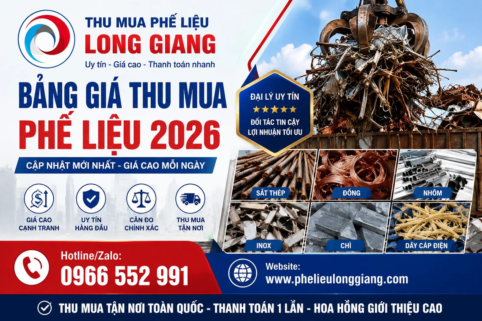 bảng giá thu mua phế liệu mới nhất 2026